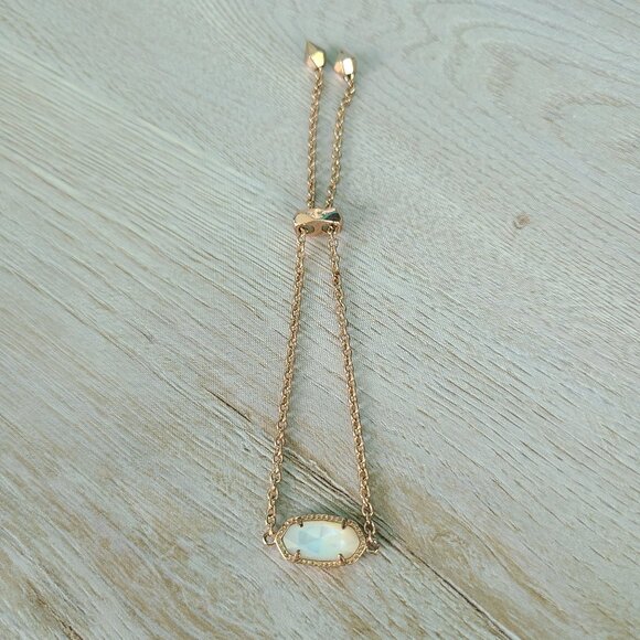 Kendra Scott Jewelry - Kendra Scott Elaina Rose Gold Adjustable Chain Bracelet in Ivory Pearl